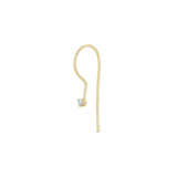 14k Prong Diamond Wire Hook Earrings