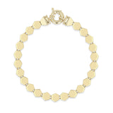 Zoe Chicco 14k gold hexagon shape bead bracelet on a white background
