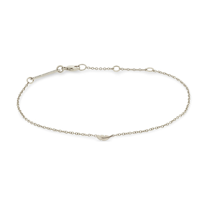 Zoë Chicco 14k White Gold Itty Bitty Feather Bracelet