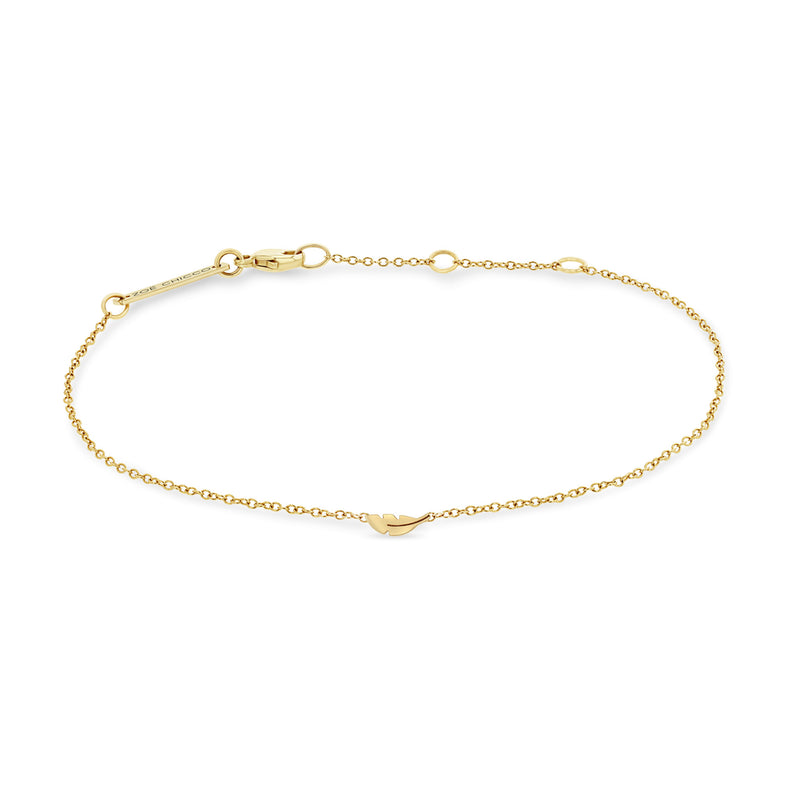 Zoë Chicco 14k Yellow Gold Itty Bitty Feather Bracelet