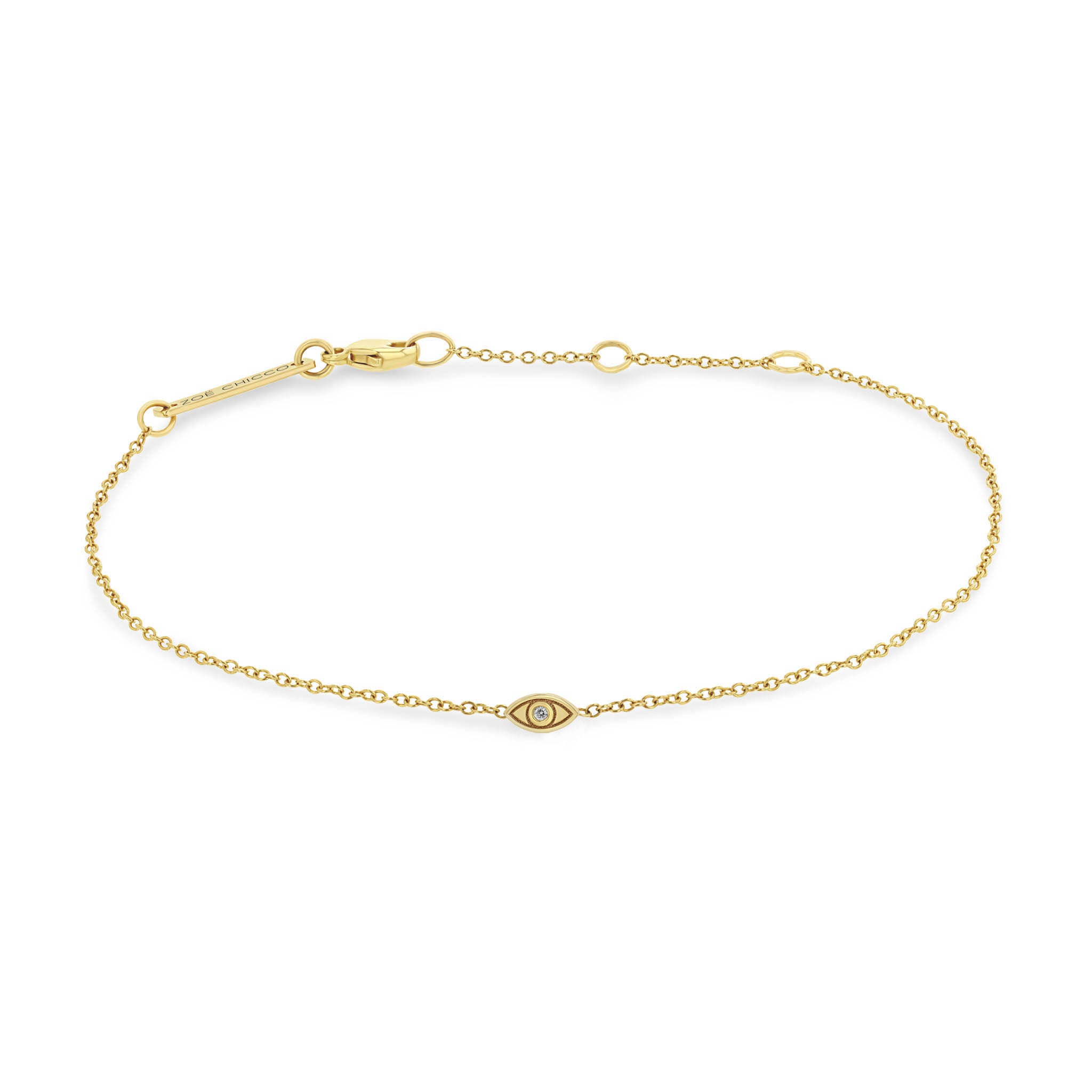 Zoë Chicco 14k Gold Itty Bitty Diamond Evil Eye Bracelet