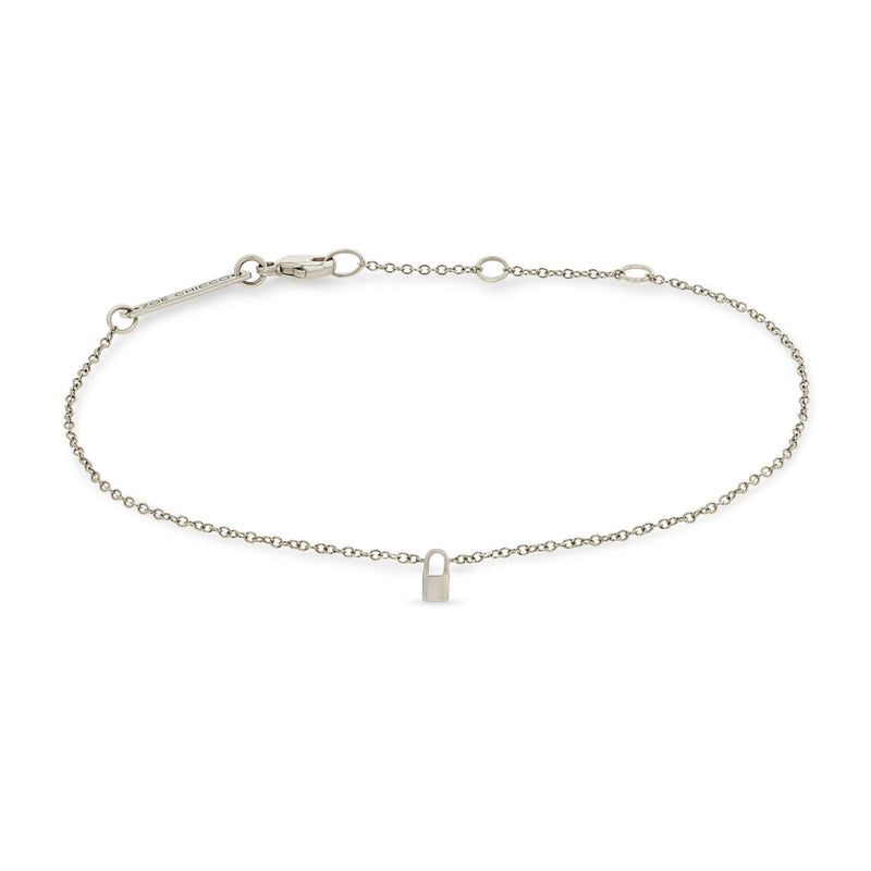 Zoë Chicco 14k White Gold Itty Bitty Padlock Bracelet