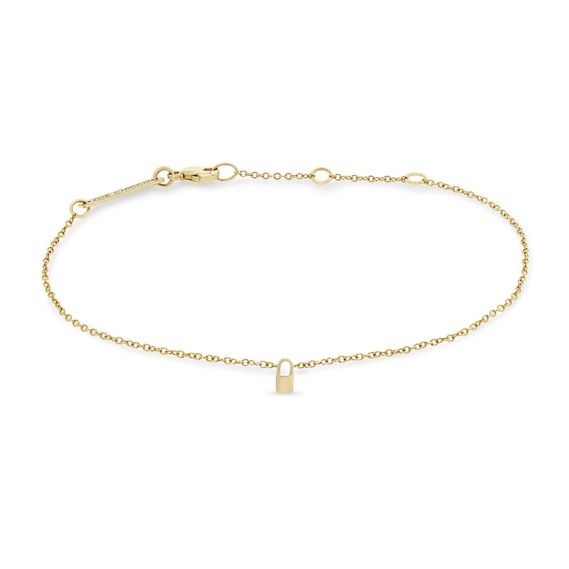 Zoë Chicco 14k Yellow Gold Itty Bitty Padlock Bracelet