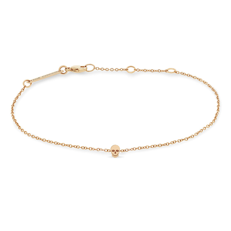 Zoë Chicco 14k Rose Gold Itty Bitty Skull Bracelet