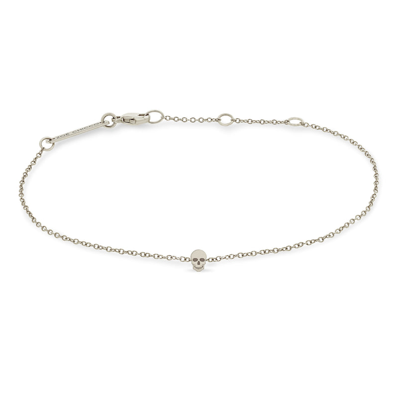 Zoë Chicco 14k White Gold Itty Bitty Skull Bracelet