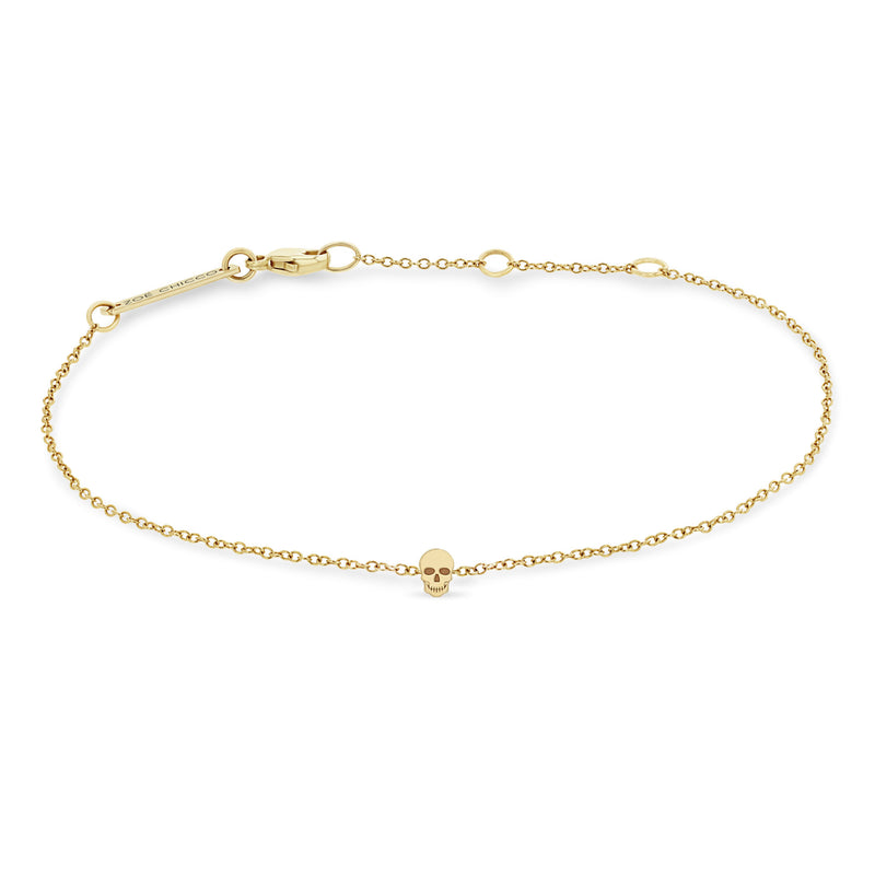 Zoë Chicco 14k Yellow Gold Itty Bitty Skull Bracelet