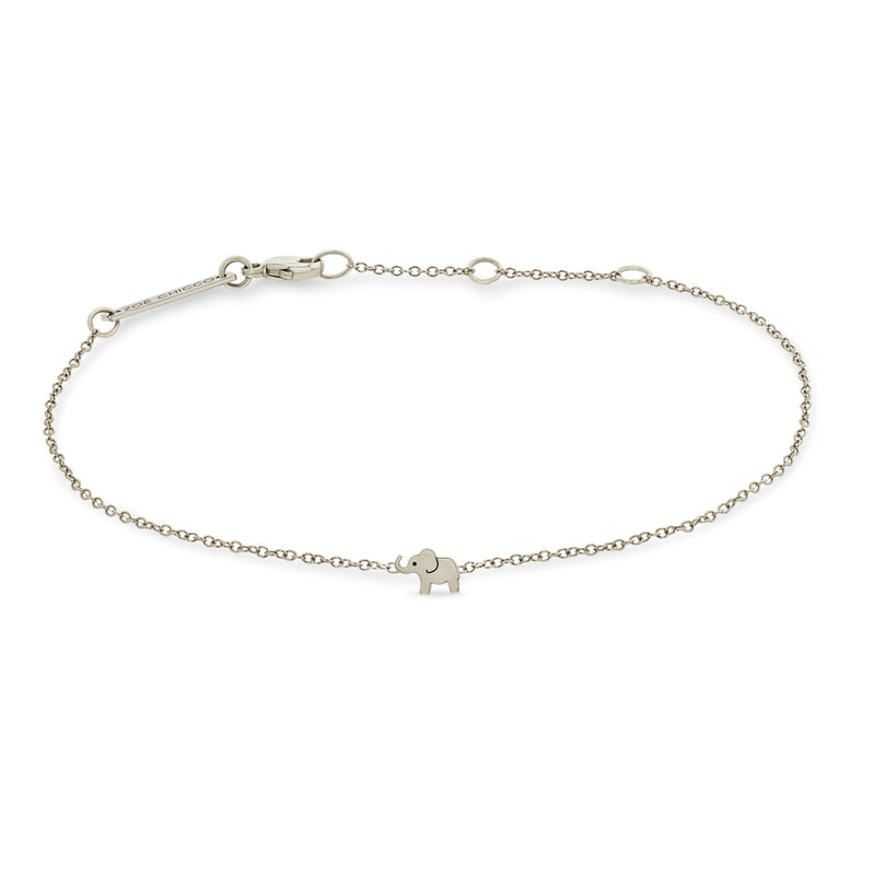 Zoë Chicco 14k White Gold Itty Bitty Elephant Bracelet