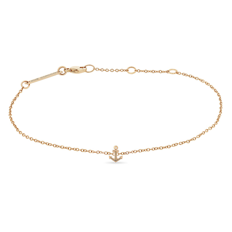 Zoë Chicco 14k Rose Gold Itty Bitty Anchor Bracelet