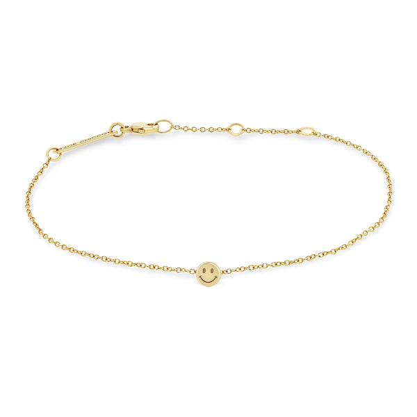 Zoe Chicco 14k Yellow Gold Itty Bitty Smiley Face Bracelet