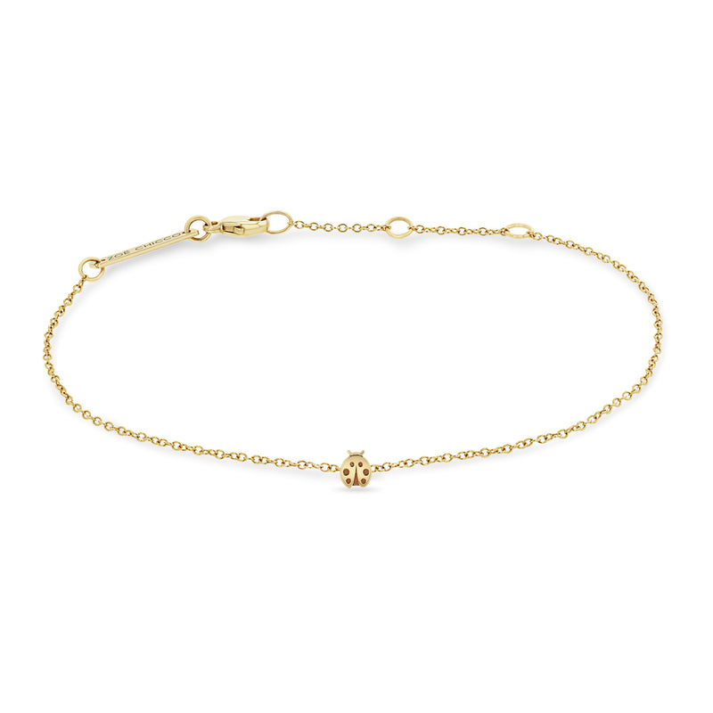 Zoë Chicco 14k Yellow Gold Itty Bitty Ladybug Bracelet