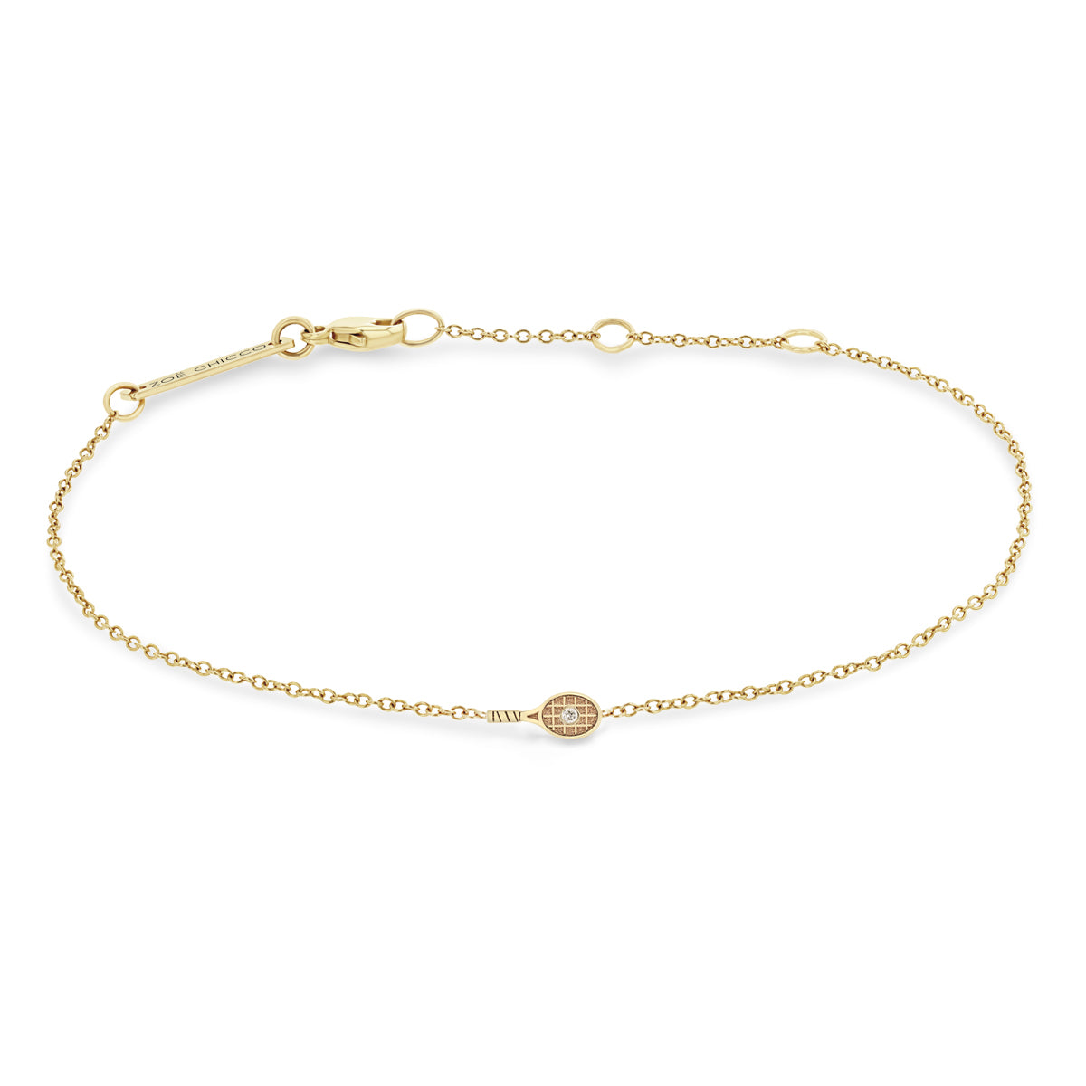 Zoë Chicco 14k Gold Itty Bitty Diamond Tennis Racket Bracelet