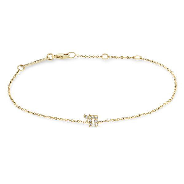 Zoë Chicco 14k Gold Itty Bitty Pavé Diamond Chai Bracelet