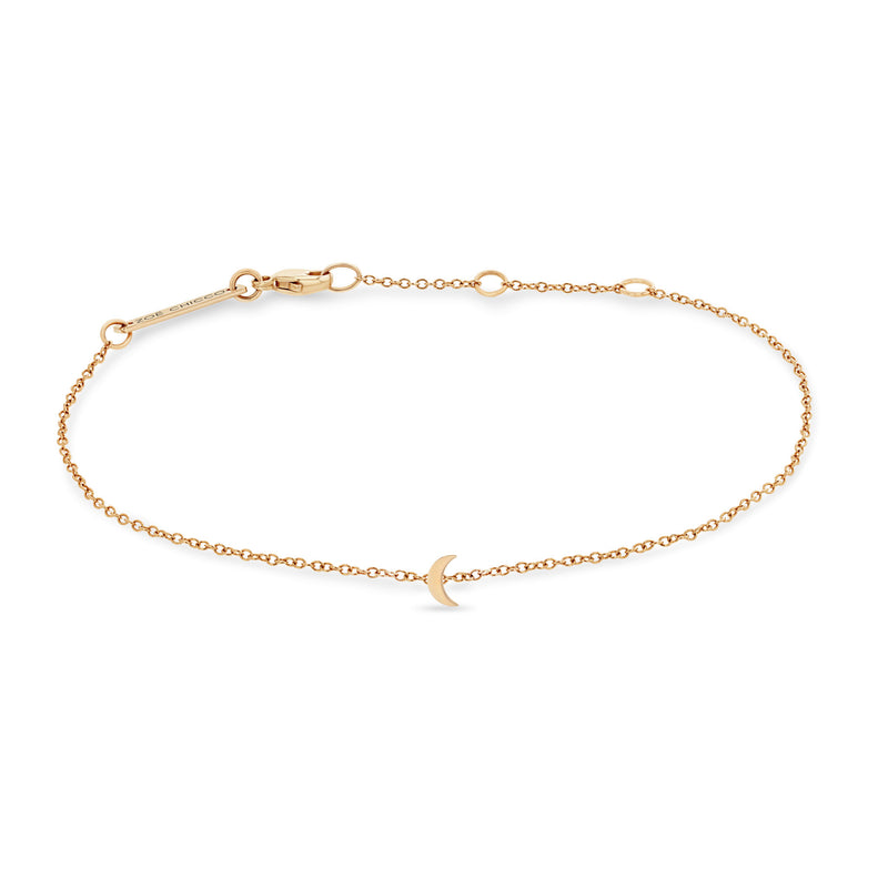 Zoë Chicco 14k Rose Gold Itty Bitty Crescent Moon Bracelet