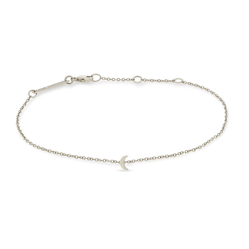 Zoë Chicco 14k White Gold Itty Bitty Crescent Moon Bracelet