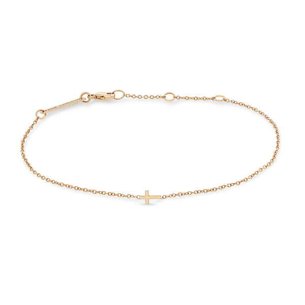 Zoë Chicco 14k Rose Gold Itty Bitty Cross Bracelet