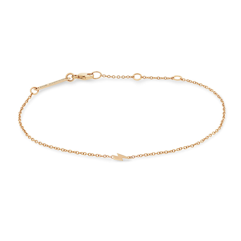 Zoe Chicco 14k Rose Gold Itty Bitty Lightning Bolt Chain Bracelet