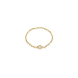 Zoë Chicco 14k Gold Itty Bitty Diamond Evil Eye Chain Ring