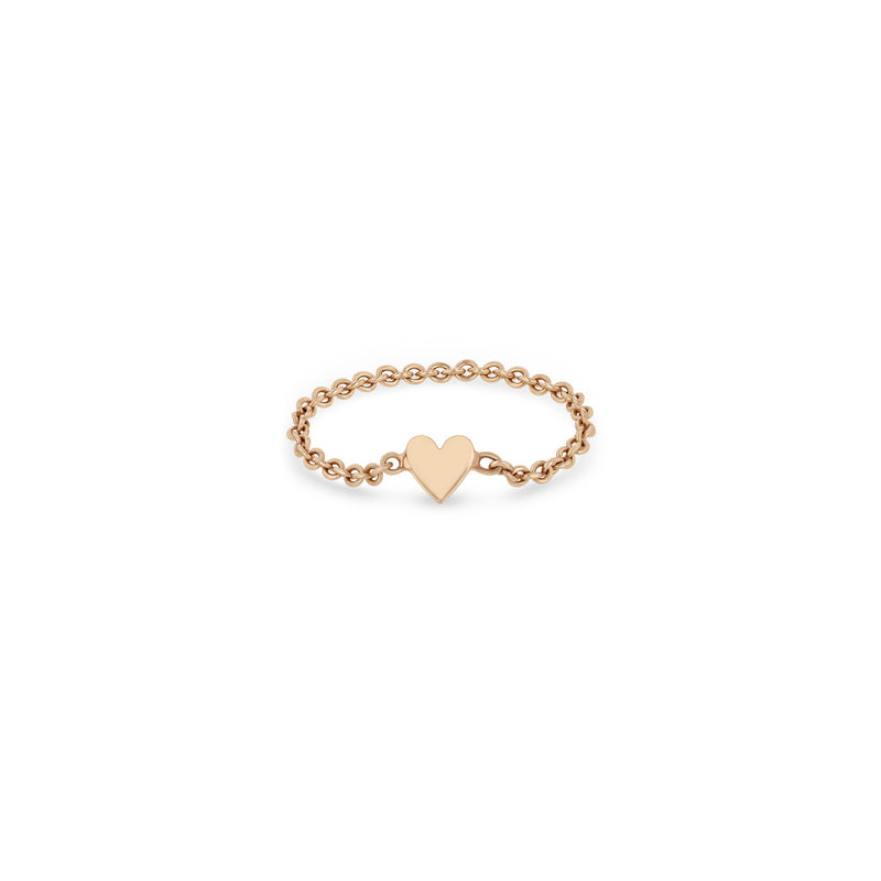 Zoë Chicco 14k Rose Gold Itty Bitty Heart Chain Ring