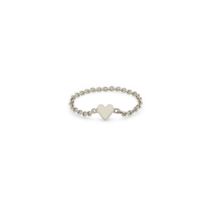 Zoë Chicco 14k White Gold Itty Bitty Heart Chain Ring