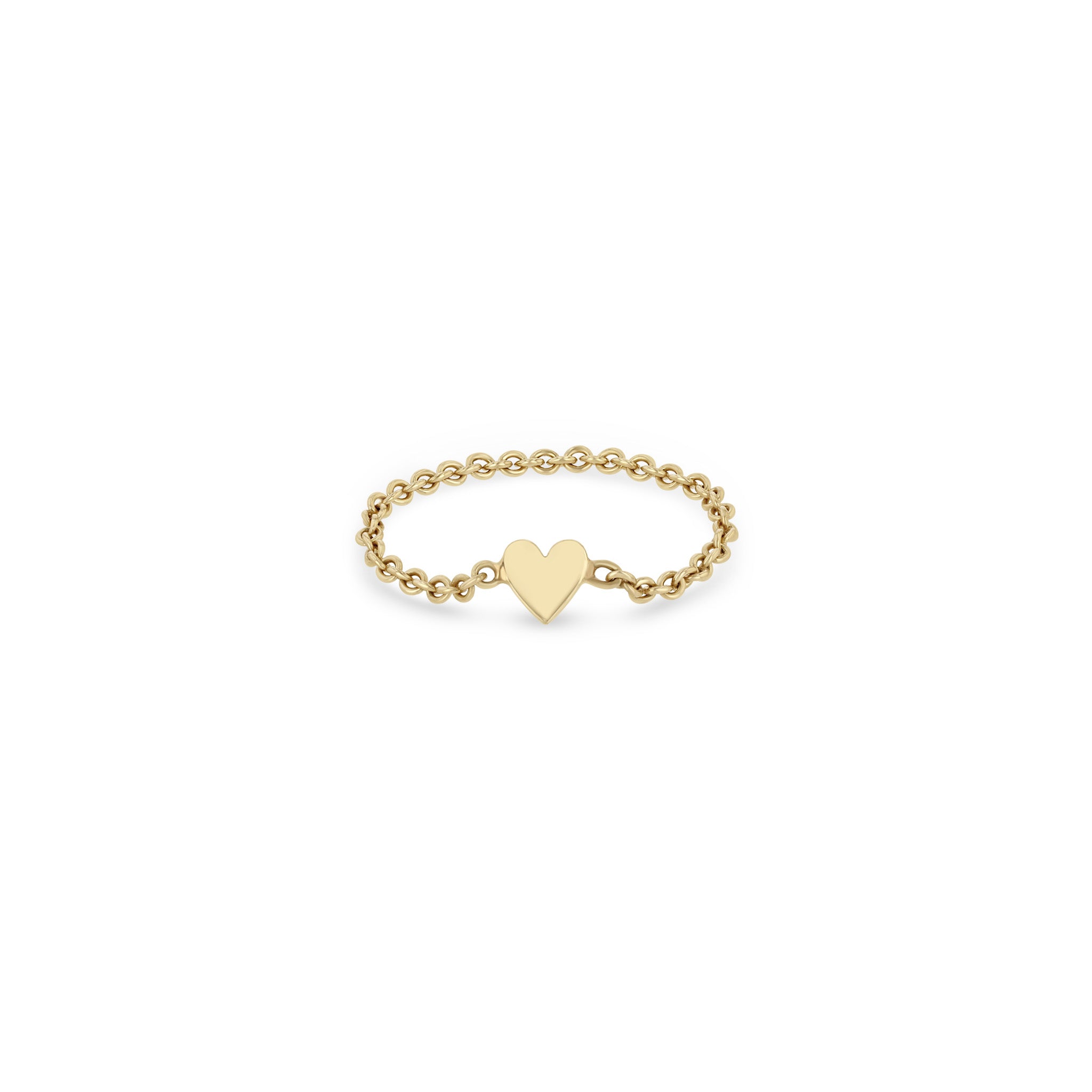 Zoë Chicco 14k Yellow Gold Itty Bitty Heart Chain Ring