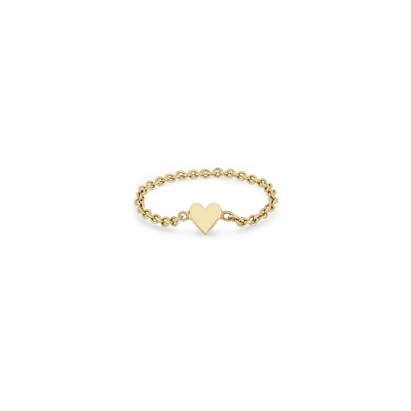 Zoë Chicco 14k Yellow Gold Itty Bitty Heart Chain Ring