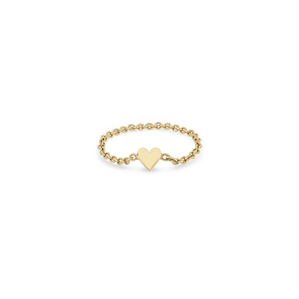 人気ブランド【E and E Project】14K Little Heart Chainリング Little Heart Curb Chain Ring | 14k Gold Personalized Heart