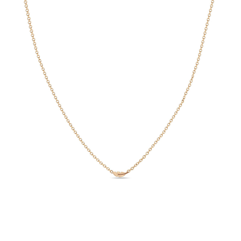 Zoë Chicco 14k Rose Gold Itty Bitty Feather Necklace