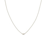 Zoë Chicco 14k White Gold Itty Bitty Feather Necklace