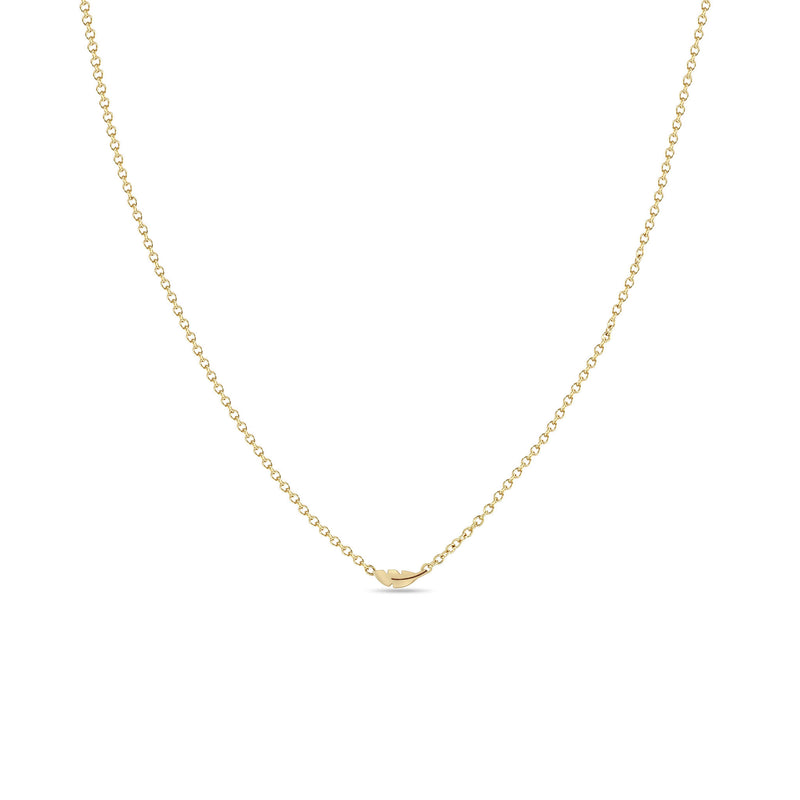 Zoë Chicco 14k Yellow Gold Itty Bitty Feather Necklace