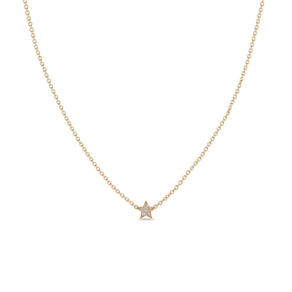 Zoë Chicco 14k Rose Gold Itty Bitty Pavé Diamond Star Necklace