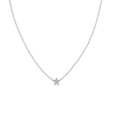 Zoë Chicco 14k White Gold Itty Bitty Pavé Diamond Star Necklace