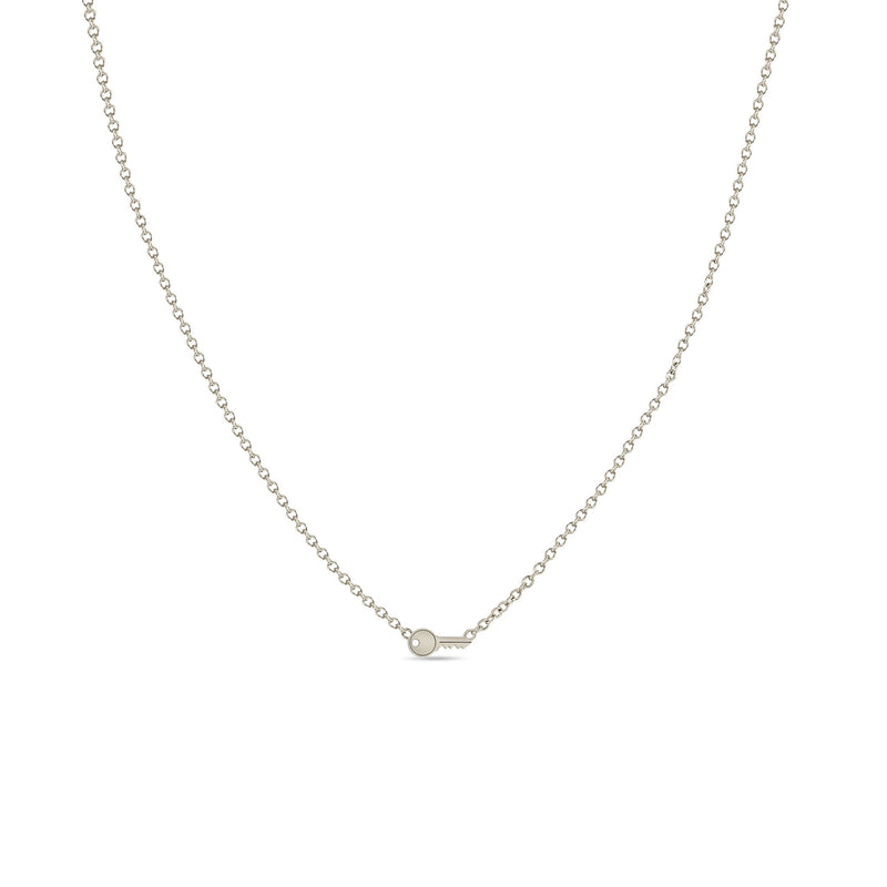 Zoë Chicco 14k White Gold Itty Bitty Key Necklace