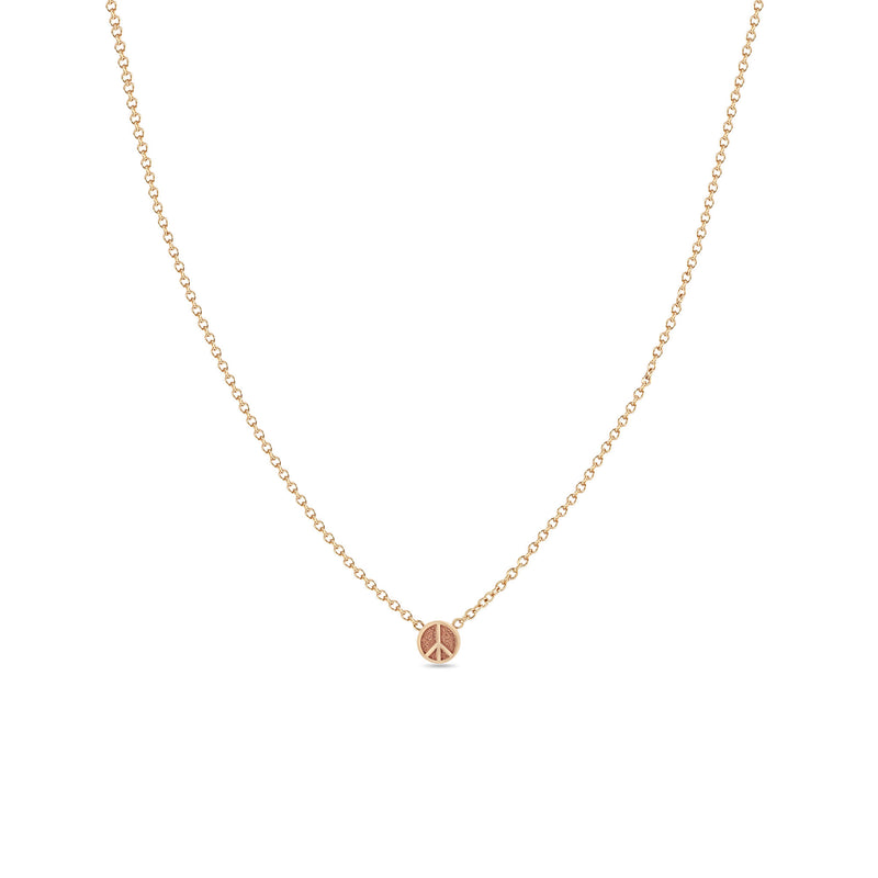 Zoë Chicco 14k Rose Gold Itty Bitty Peace Sign Necklace