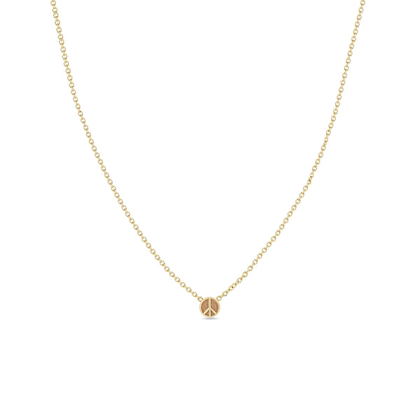 Zoë Chicco 14k Yellow Gold Itty Bitty Peace Sign Necklace