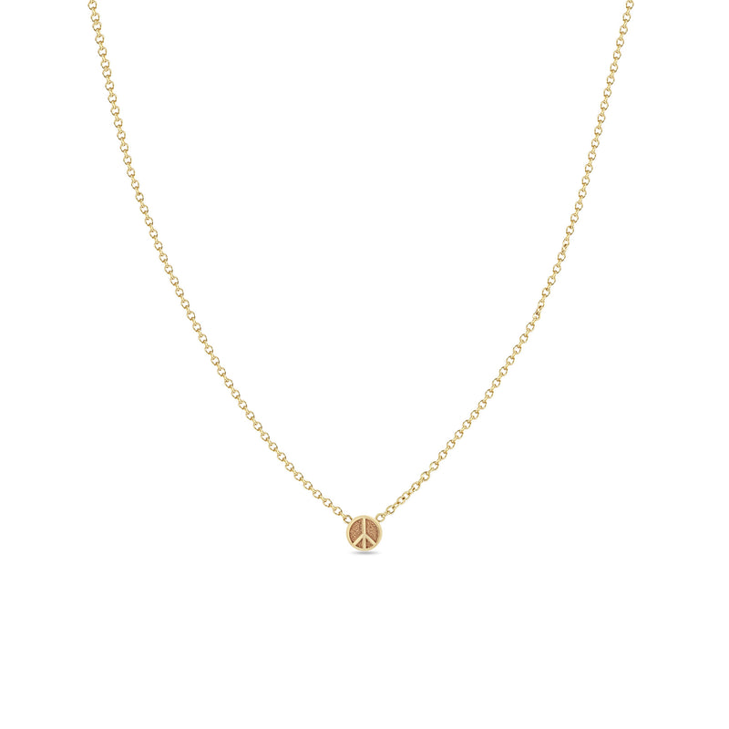 Zoë Chicco 14k Yellow Gold Itty Bitty Peace Sign Necklace