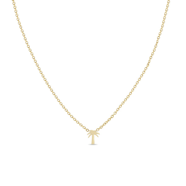 Zoë Chicco 14k Yellow Gold Itty Bitty Palm Tree Necklace