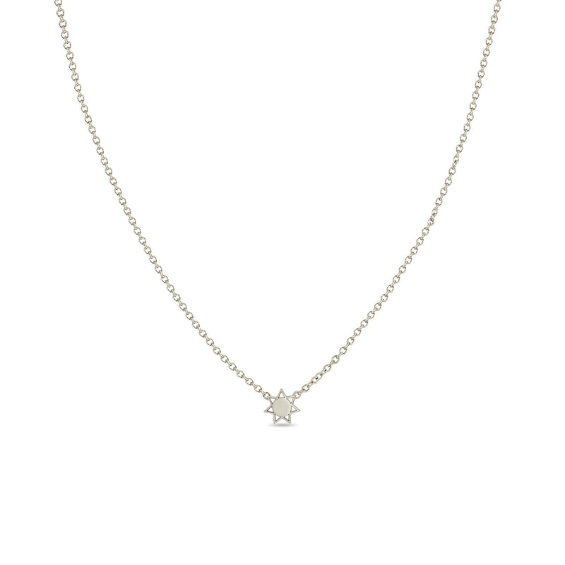 Zoë Chicco 14k White Gold Itty Bitty Sun Necklace