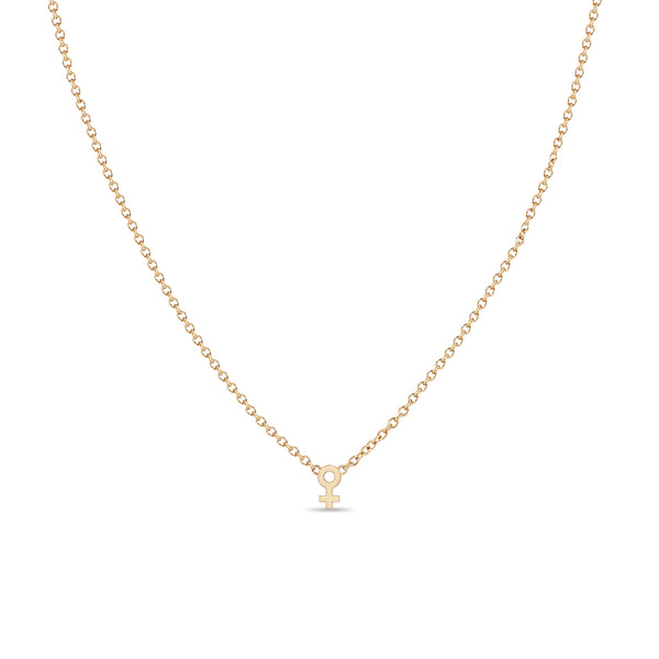 Zoë Chicco 14k Rose Gold Itty Bitty Female Symbol Necklace