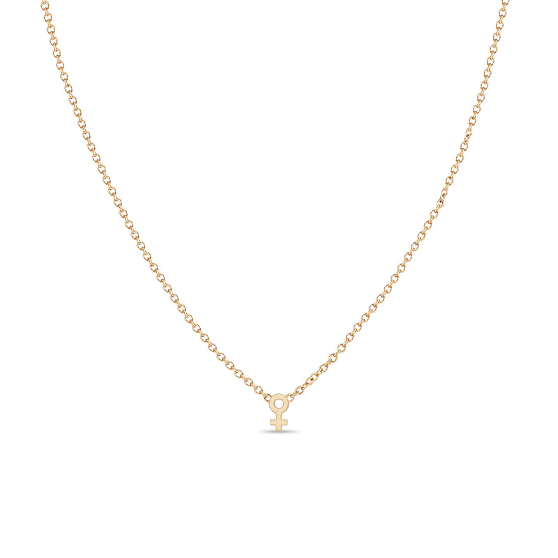 Zoë Chicco 14k Rose Gold Itty Bitty Female Symbol Necklace