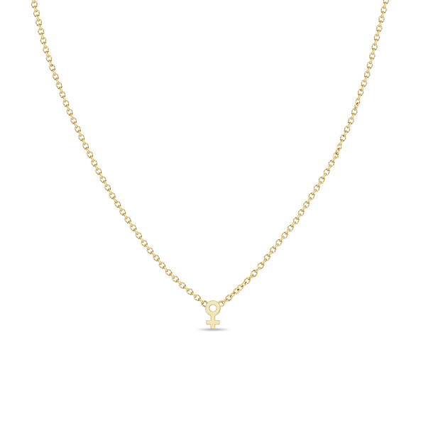 Zoë Chicco 14k Yellow Gold Itty Bitty Female Symbol Necklace