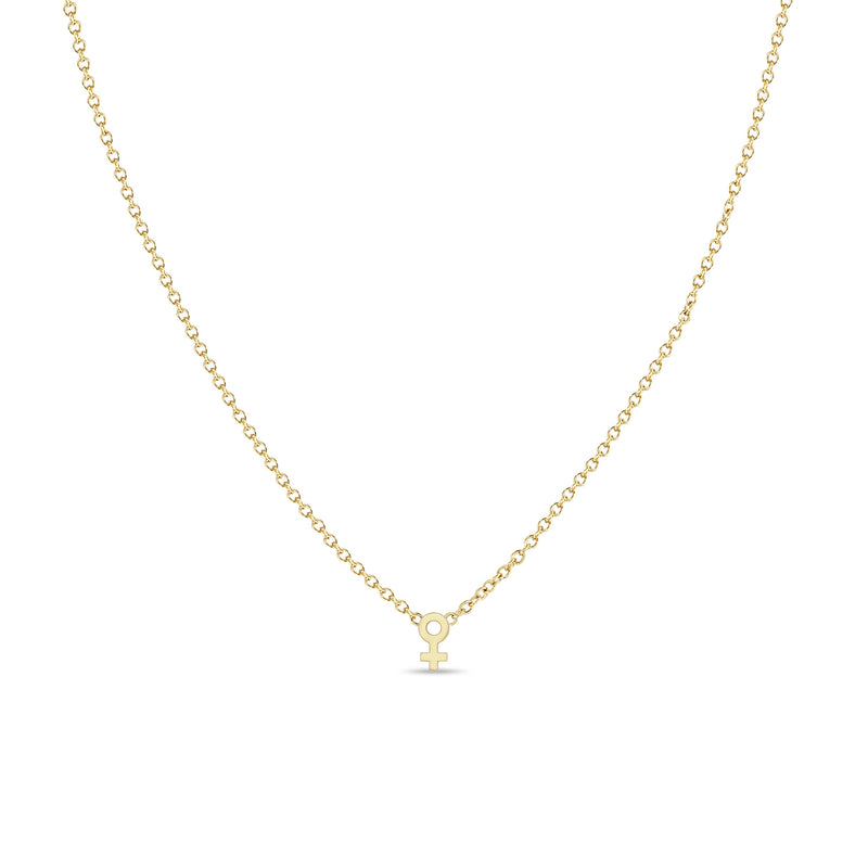 Zoë Chicco 14k Yellow Gold Itty Bitty Female Symbol Necklace