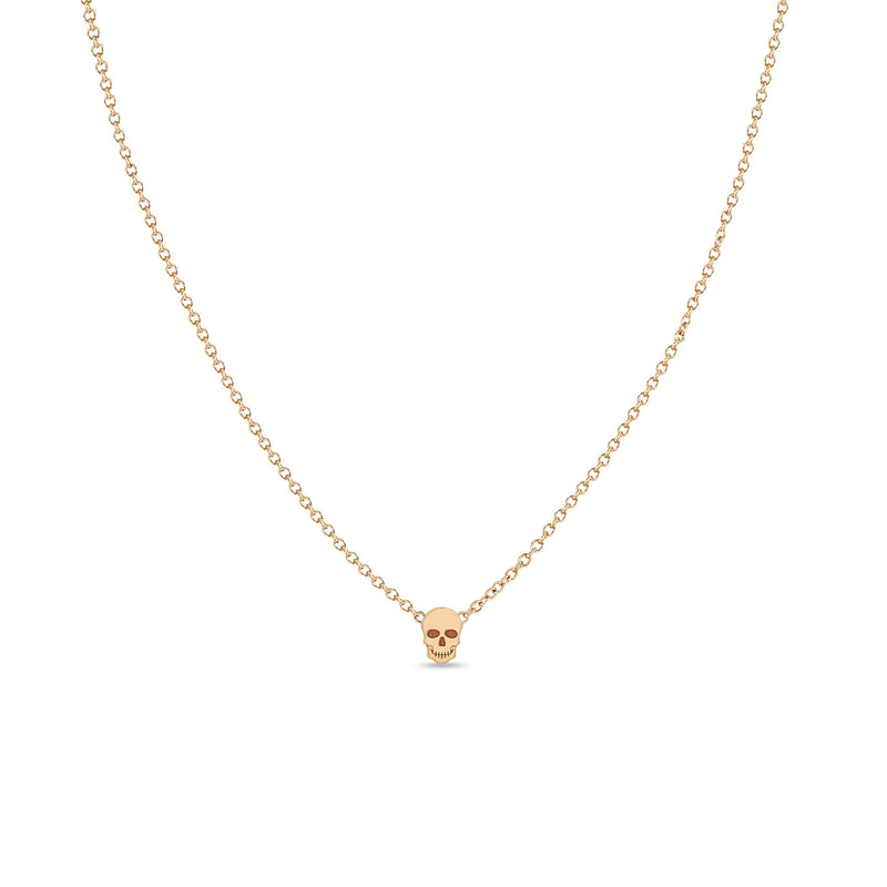 Zoë Chicco 14k Gold Itty Bitty Skull Necklace