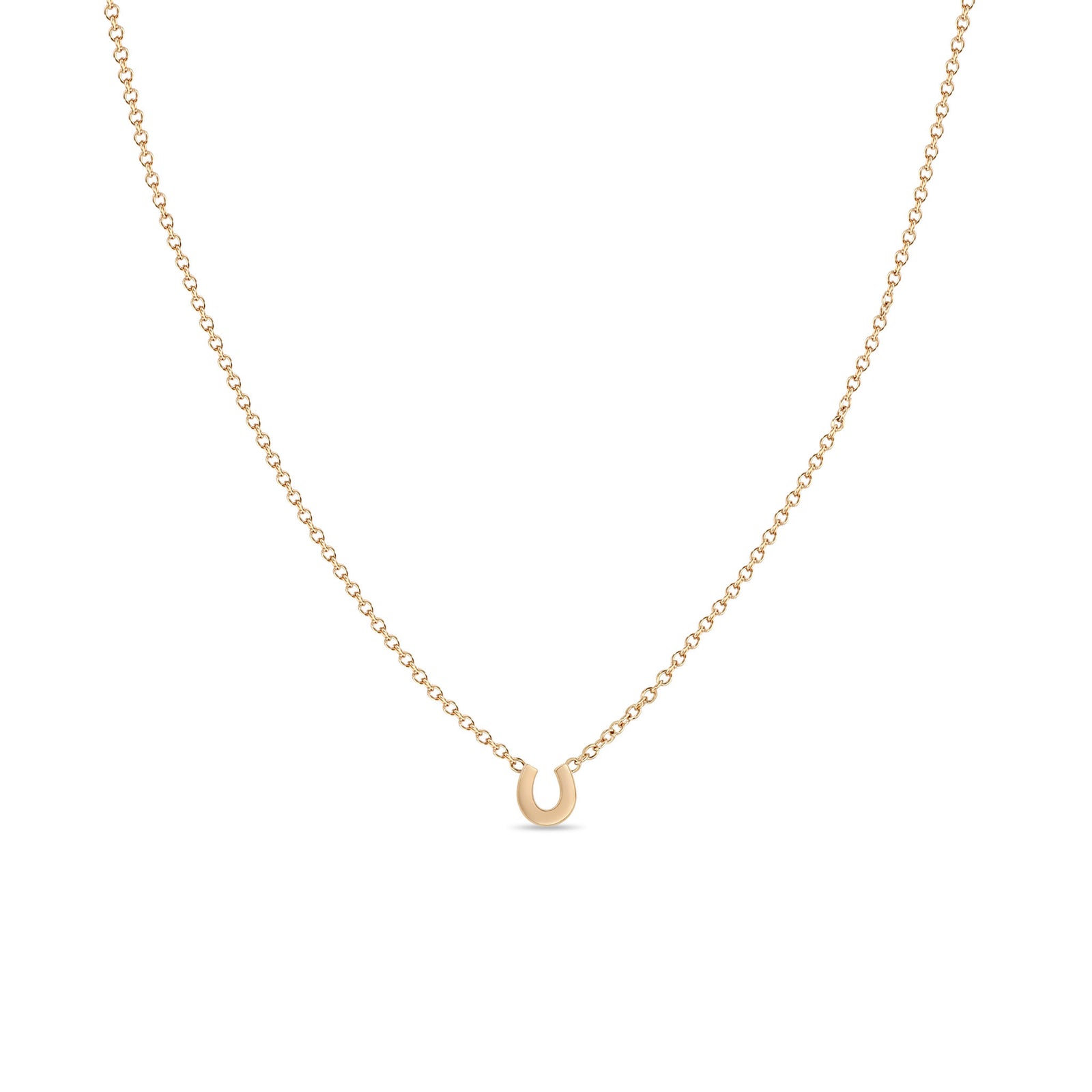 Horseshoe necklace 14k newest solid gold