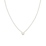 Zoë Chicco 14k White Gold Itty Bitty Horseshoe Necklace