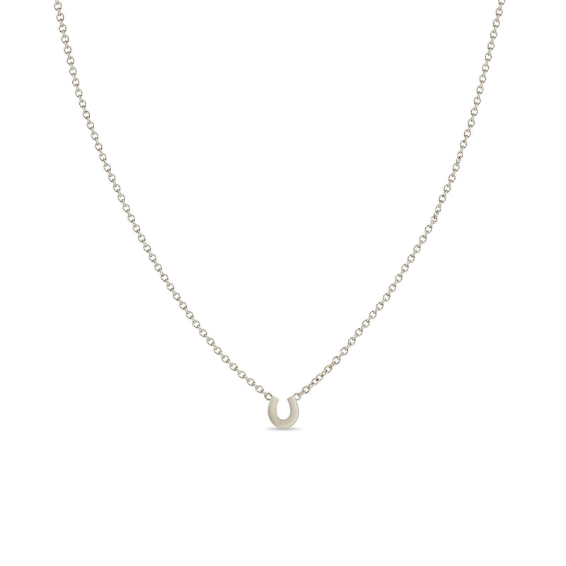 Zoë Chicco 14k White Gold Itty Bitty Horseshoe Necklace