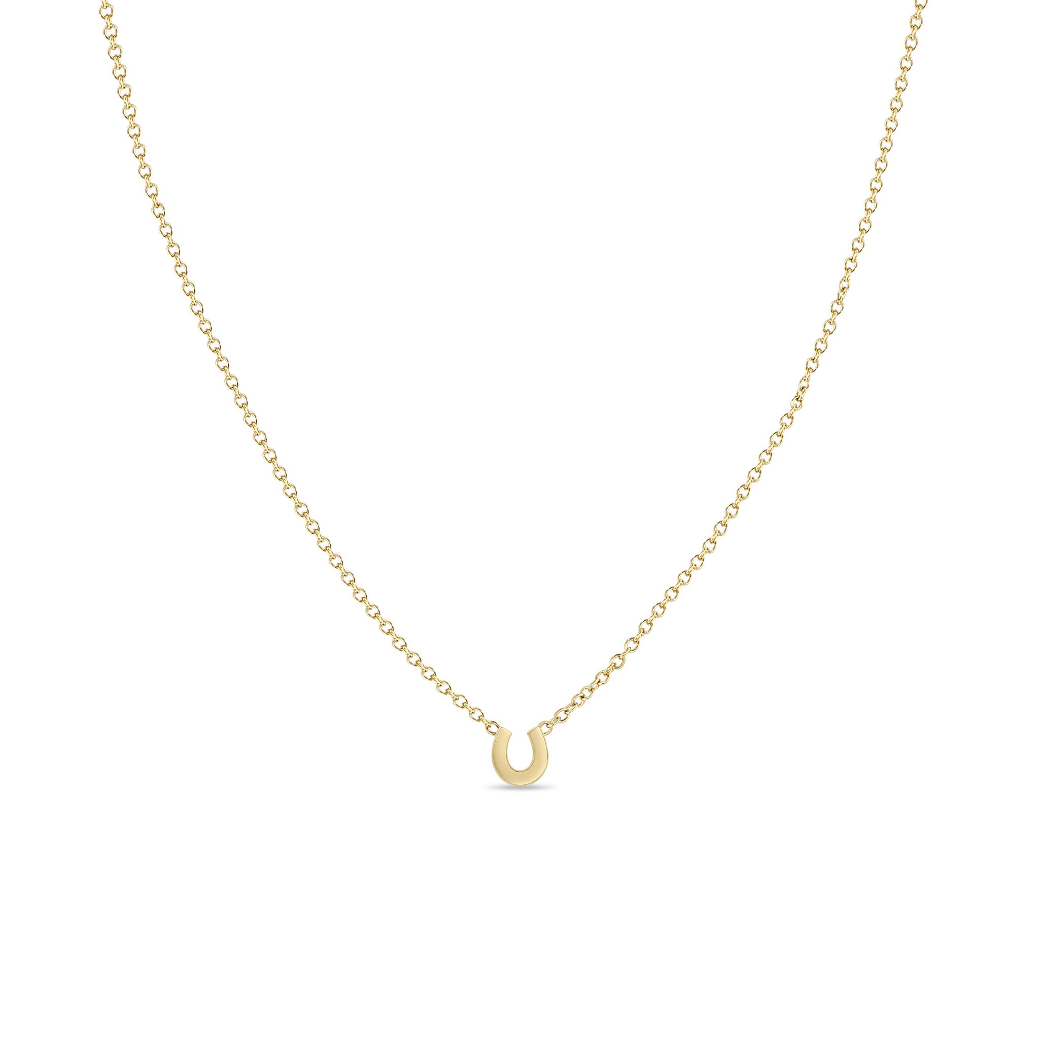 Zoë Chicco 14k Yellow Gold Itty Bitty Horseshoe Necklace
