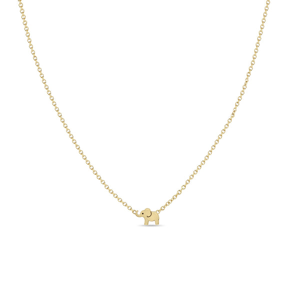 Zoë Chicco 14k Yellow Gold Itty Bitty Elephant Necklace