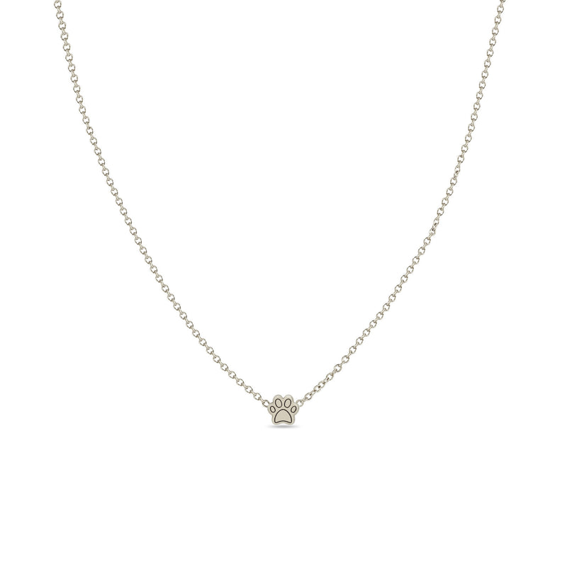 Zoë Chicco 14k White Gold Itty Bitty Dog Paw Necklace