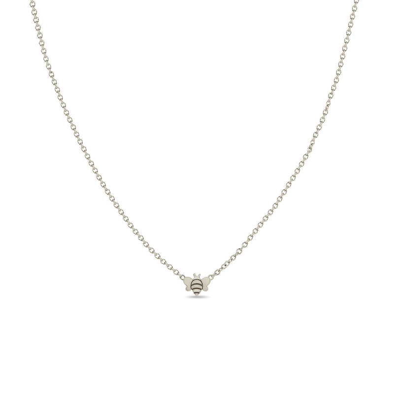 Zoë Chicco 14k White Gold Itty Bitty Bee Necklace