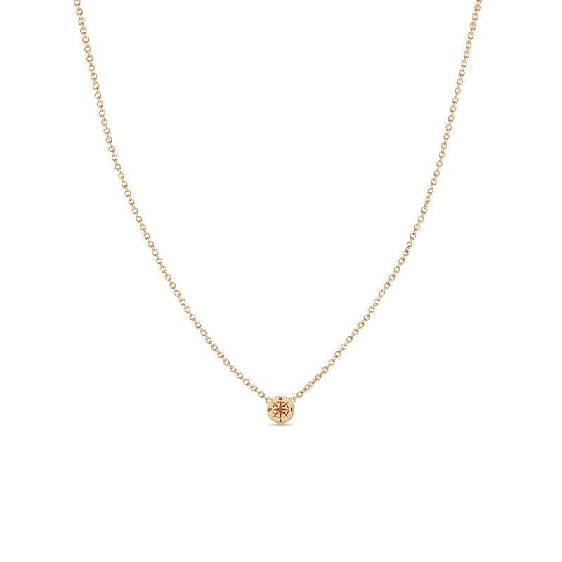 Zoë Chicco 14k Rose Gold Itty Bitty Compass Necklace